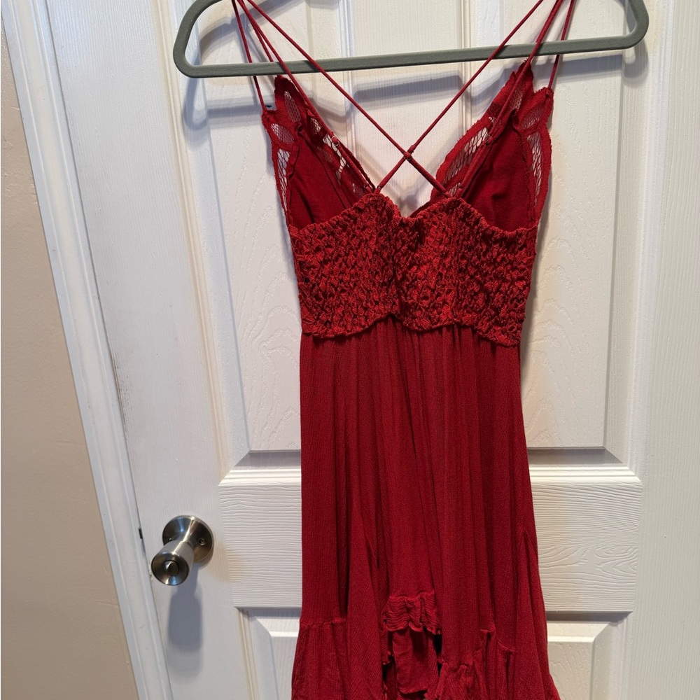 Free People Crimson Lace Crochet Slip Dress - Picture 2 of 3